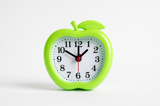 Apple-Shaped Table Clock – Cute & Colorful Timepiece for Kids and Home Decor