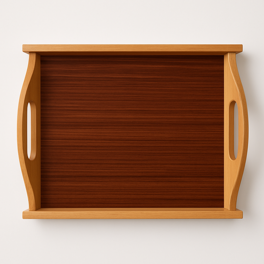 Classic Wooden Serving Tray – Dual Tone Design