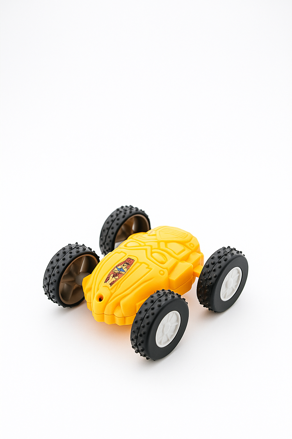 Friction-Powered 4-Wheel Stunt Car – Yellow