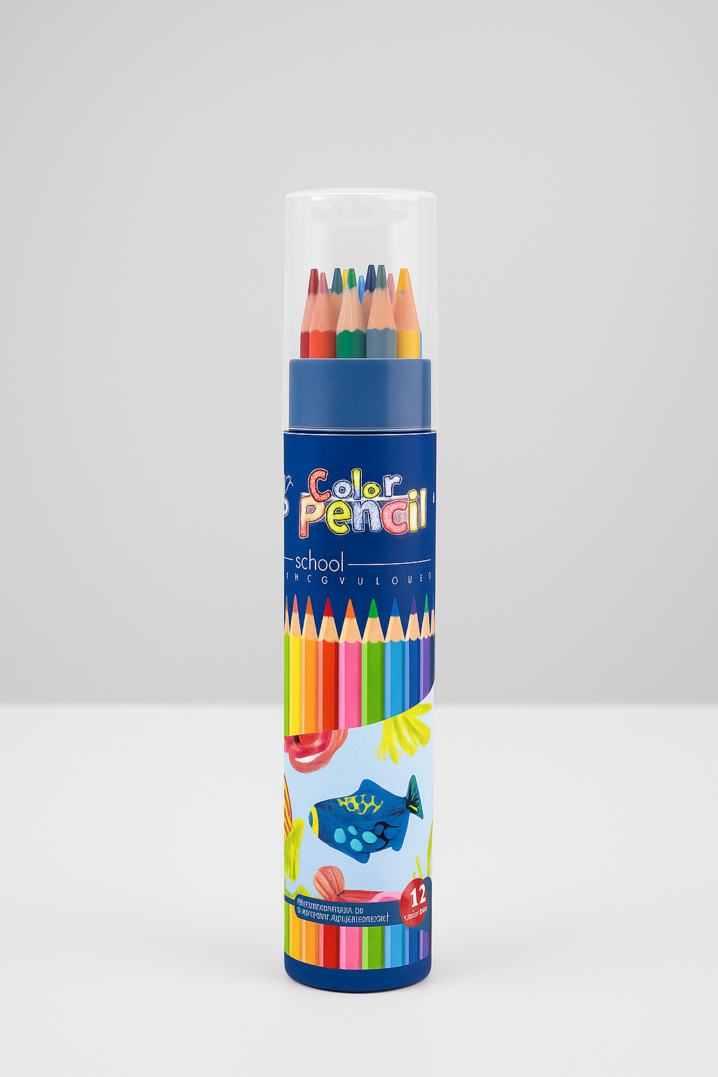 Color Pencil Set – 12 Vibrant Shades in Sturdy Cylinder Case Description: