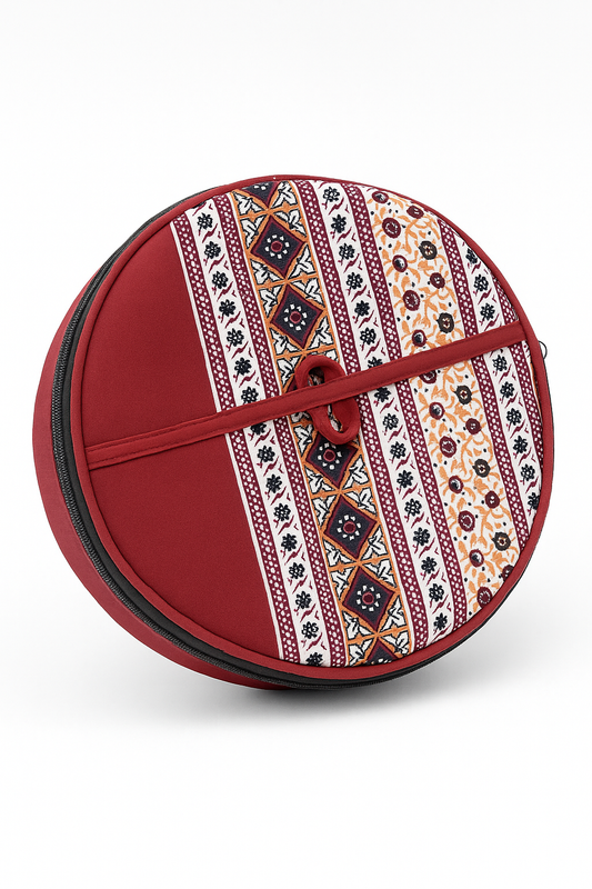 Insulated Roti/Chapati Warmer – Leaf Print with Neon Green Trim