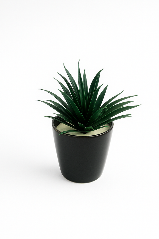 Artificial Agave Succulent in Matte Black Pot – Modern Green Accent