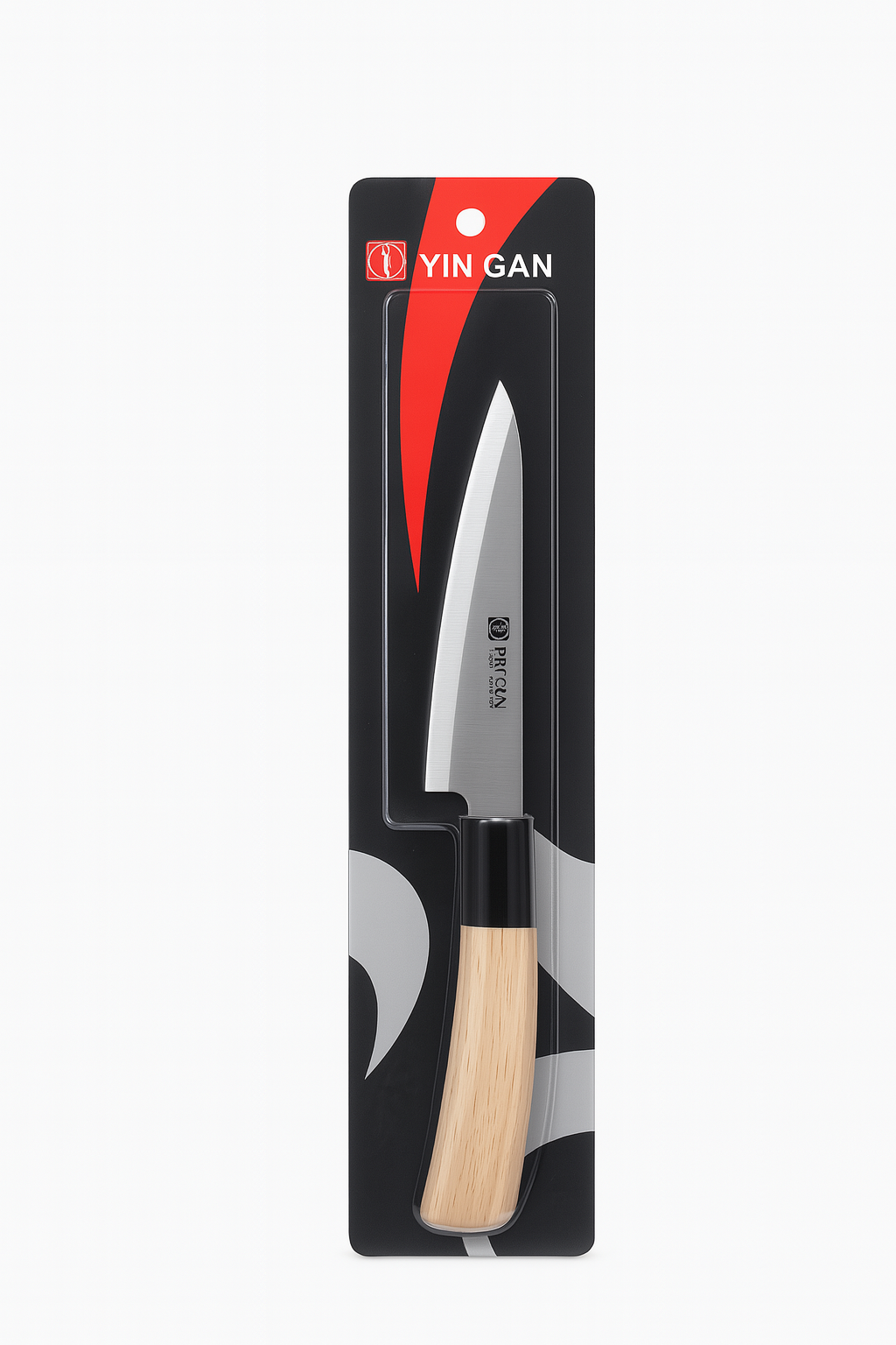 Stainless steel knife with wooden handle