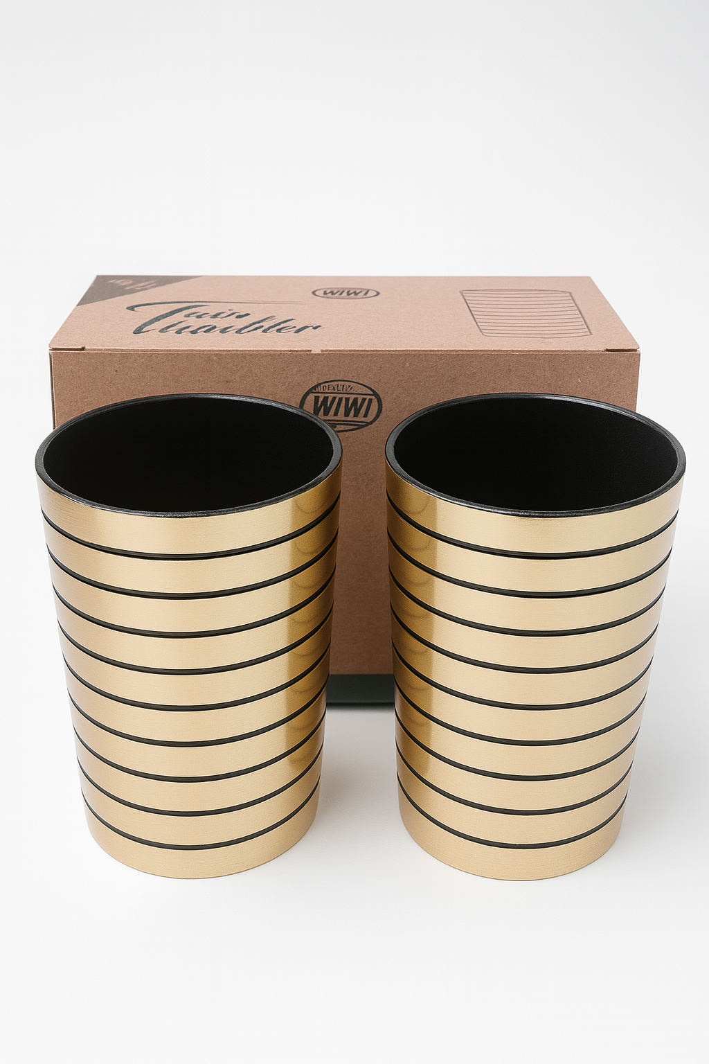 2 piece-metal glass set