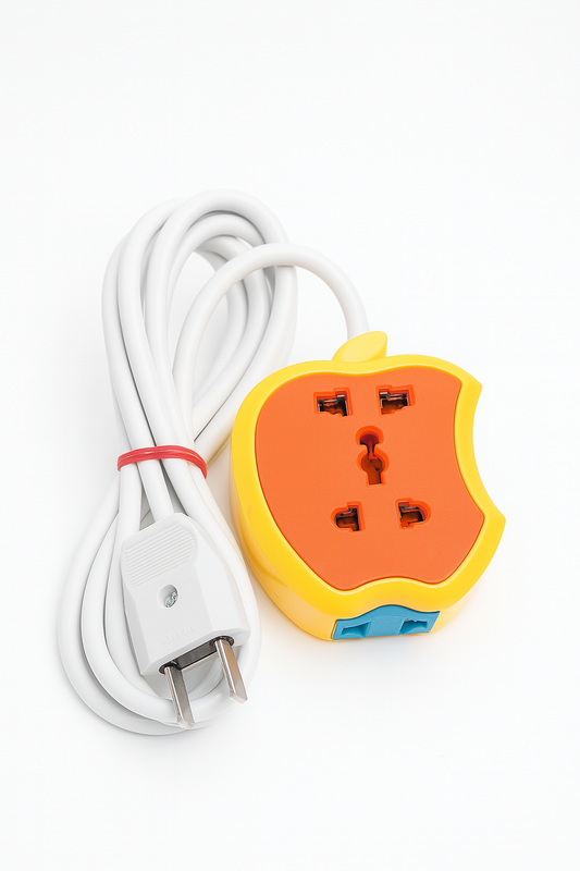 Apple-Shaped Universal Extension Socket – Stylish & Safe Power Hub
