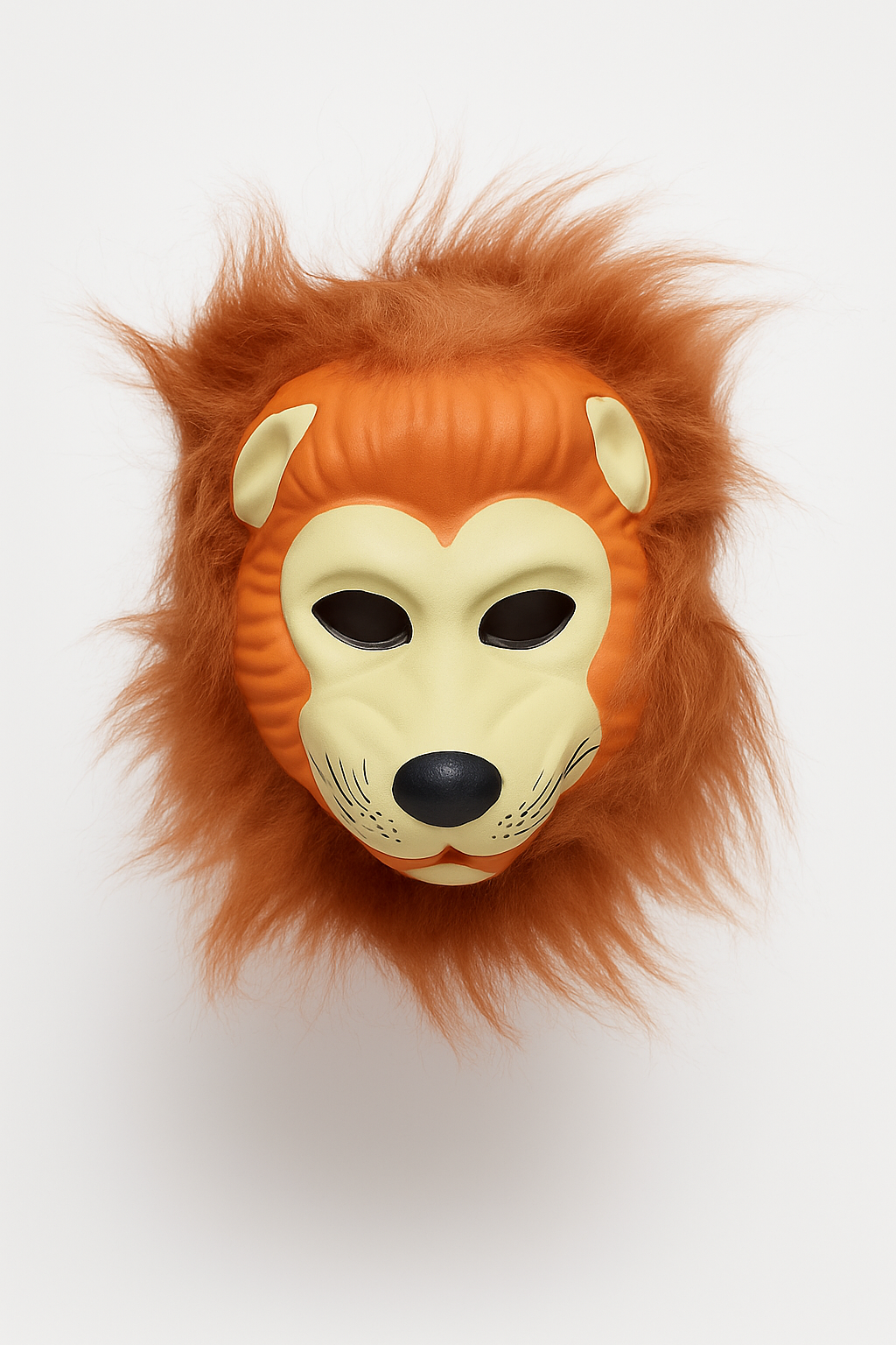 Lion Mask with Faux Fur – High-Quality Plastic and Soft Faux Fur, Ideal for Kids and Adults