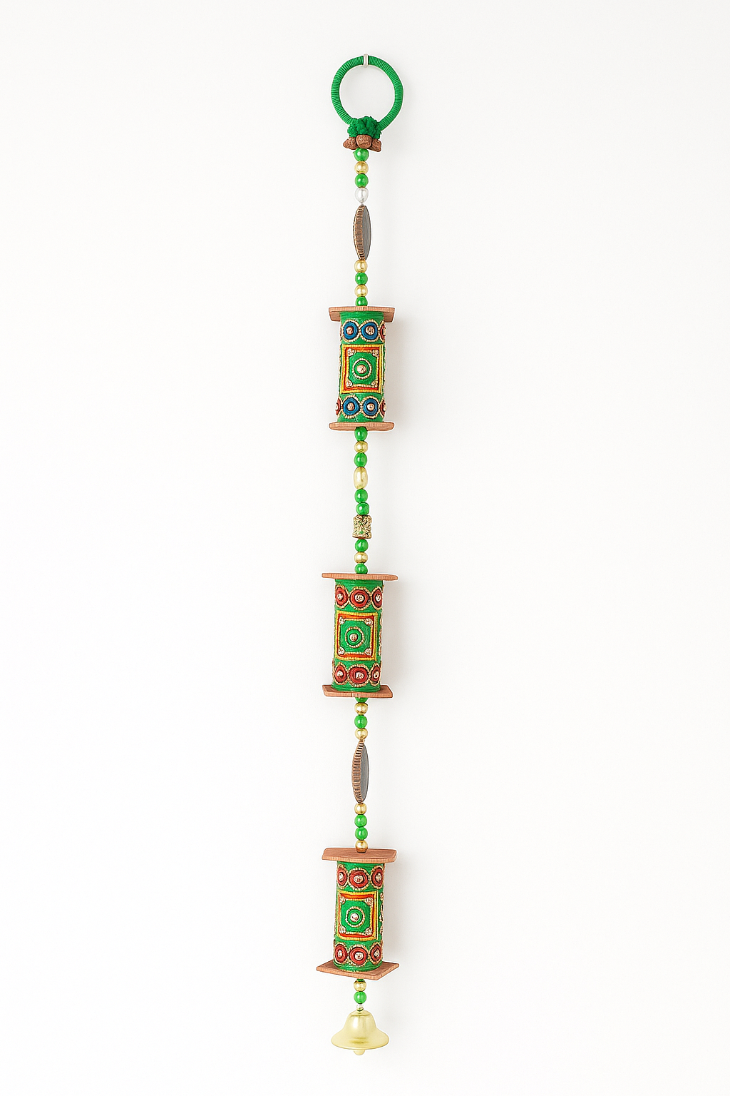 Handcrafted Decorative Wall Hanging with Beads & Bell – Traditional Charm