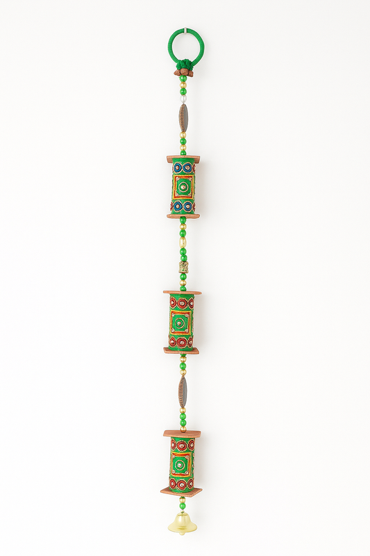 Handcrafted Decorative Wall Hanging with Beads & Bell – Traditional Charm