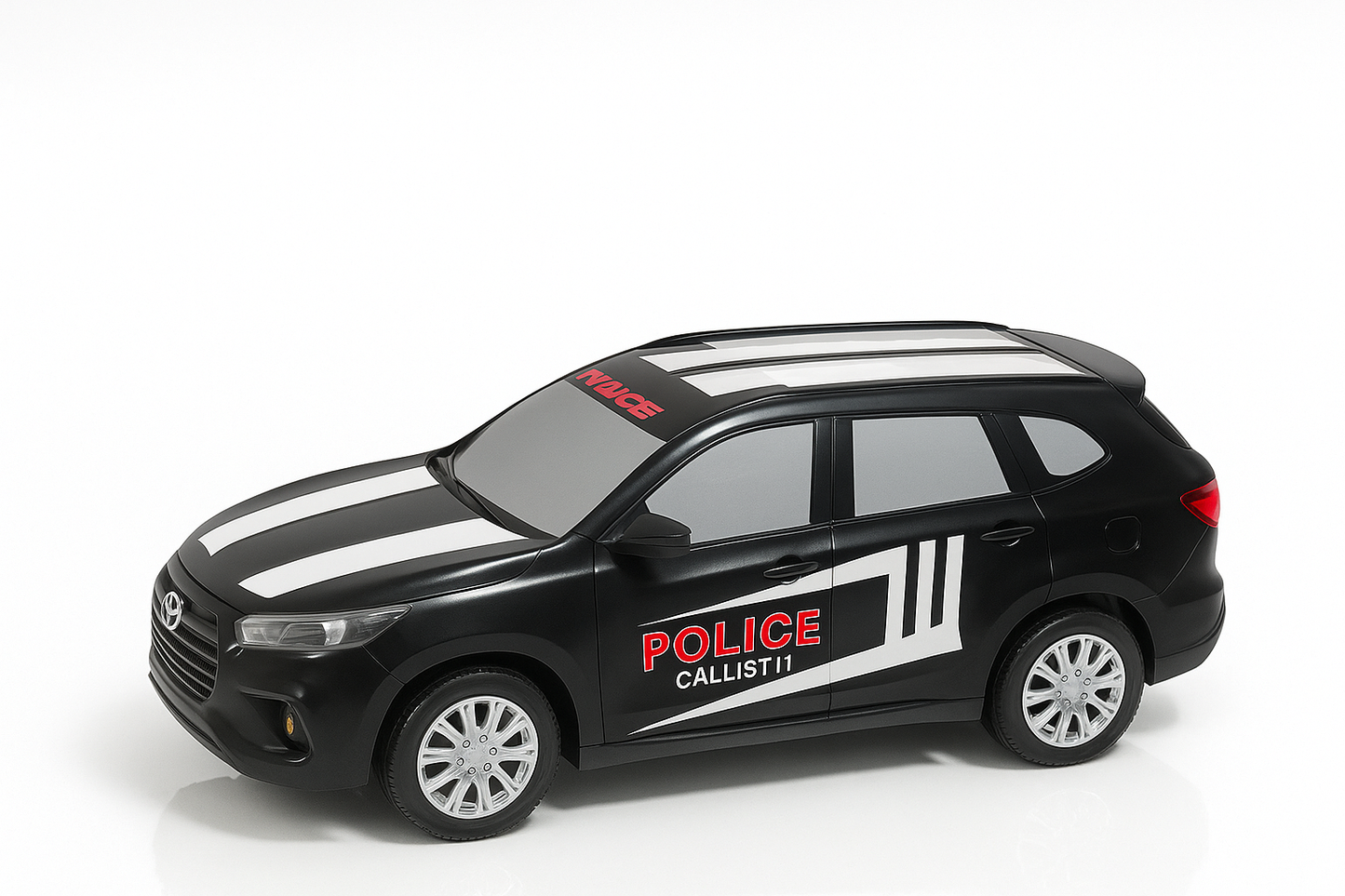 Friction-Powered Police SUV Toy Car – Black