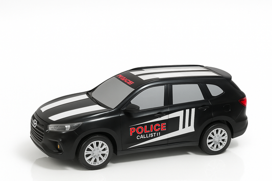 Friction-Powered Police SUV Toy Car – Black