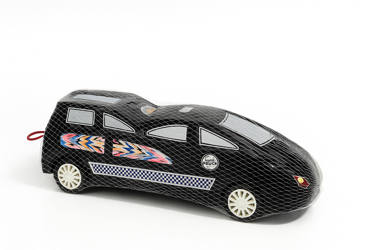 Lightweight Black Police Car Toy – Pull-Along Style