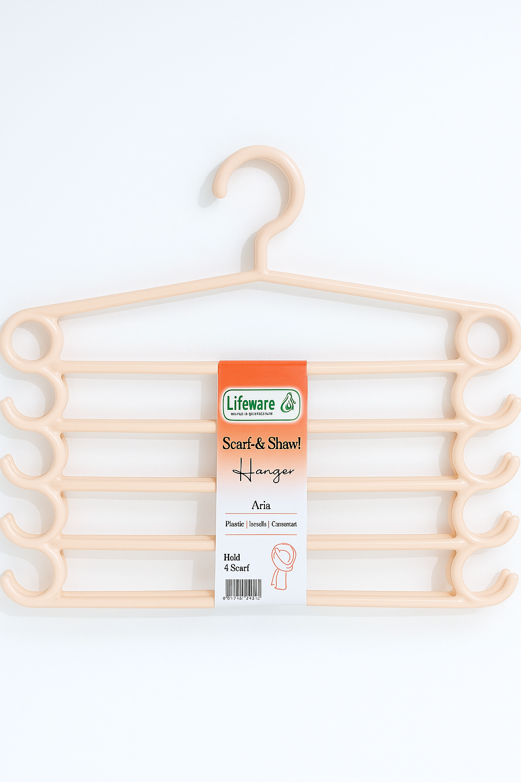 Lifeware Scarf & Shawl Hanger – Coral Pink (16 Loops)