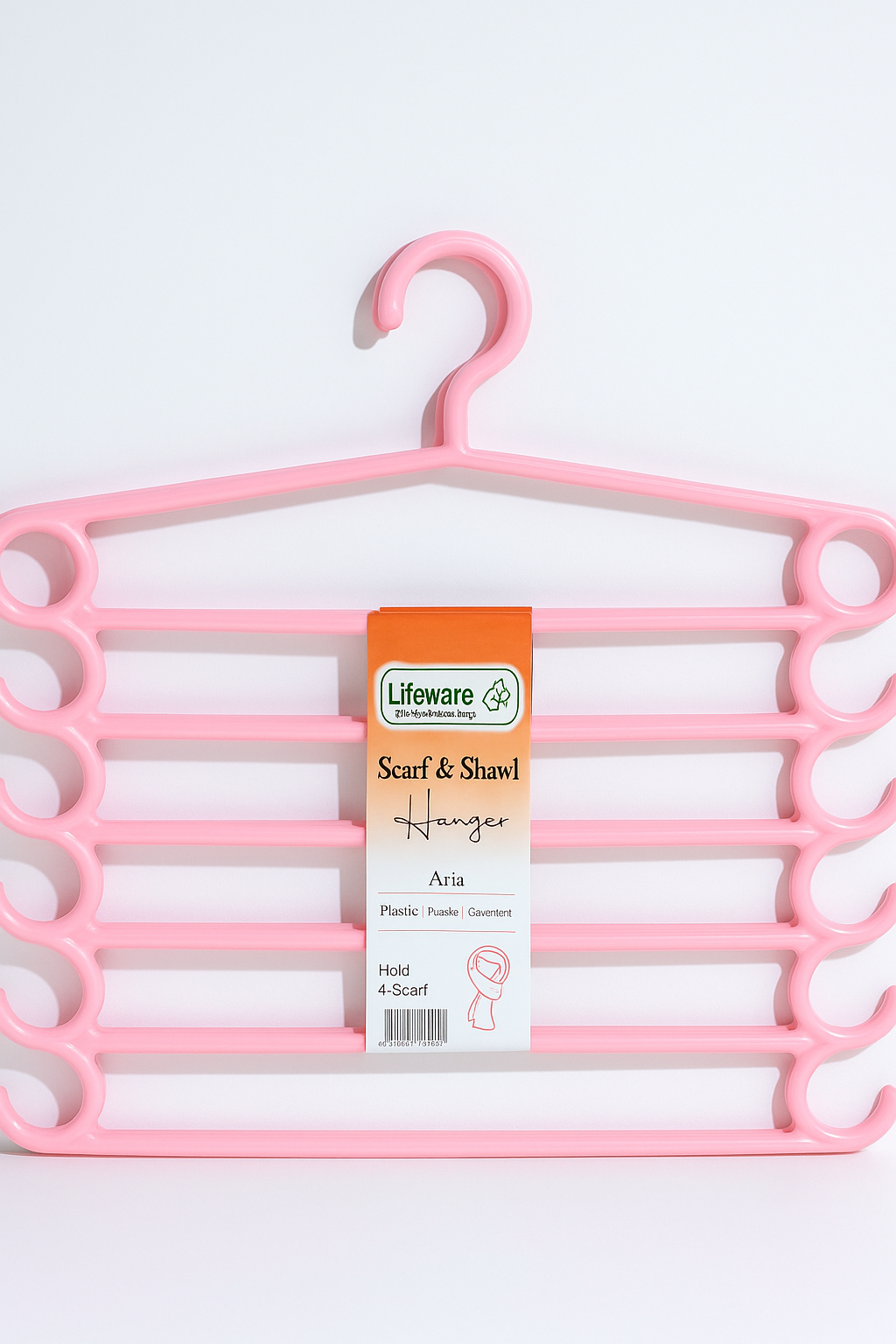 Lifeware Scarf & Shawl Hanger – Coral Pink (16 Loops)