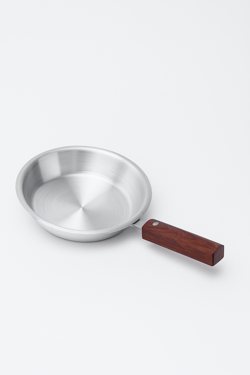 Stainless Steel Frying Pan with Wooden Handle