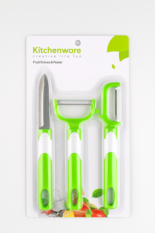 Kitchenware Fruit Knives & Peeler Set – 3 Piece Combo