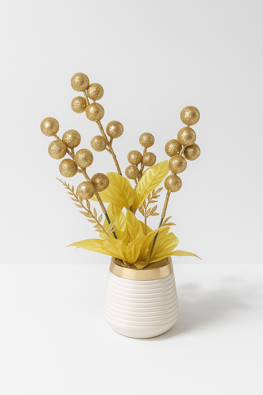 Sunburst Rose Pebble Pot