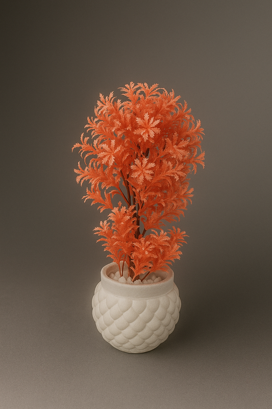 Autumn Blaze Faux Plant in White Brick Pot