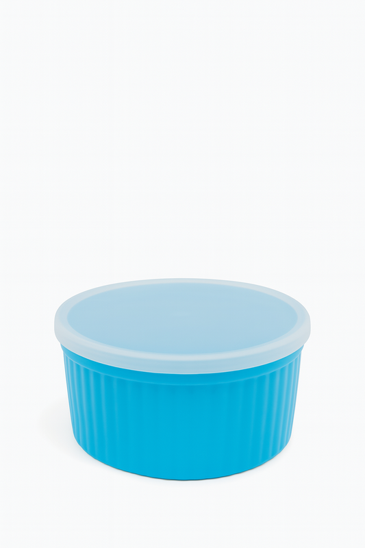 Round Plastic Food Storage Container with Lid – 1.5L (Dark Grey Base)