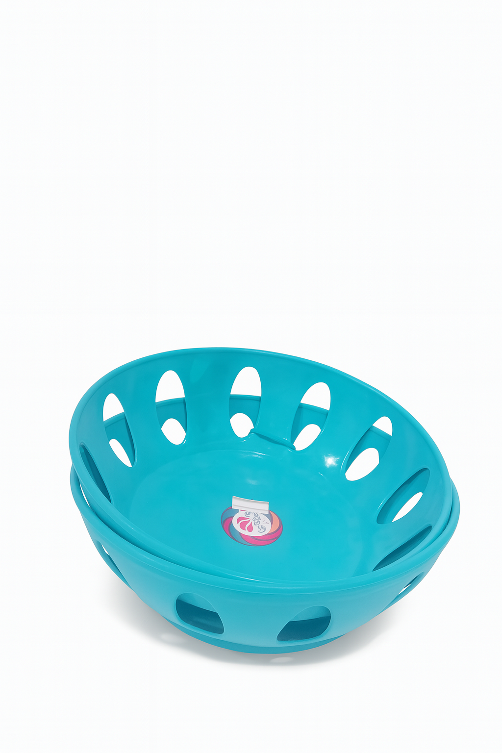 2 Round Plastic Multi-Purpose Basket with Vent Holes SET – Sky Blue