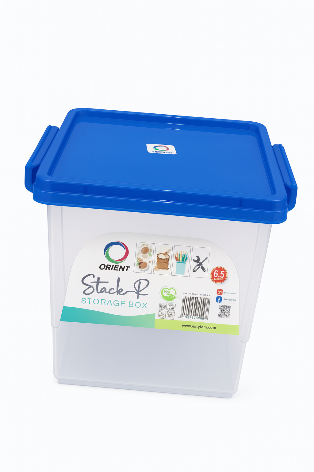 Orient Stack-R 3L Storage Box with Snap-Lock Green Lid