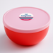 Luqman Round Plastic Food Container – Red Base with Pink Lid