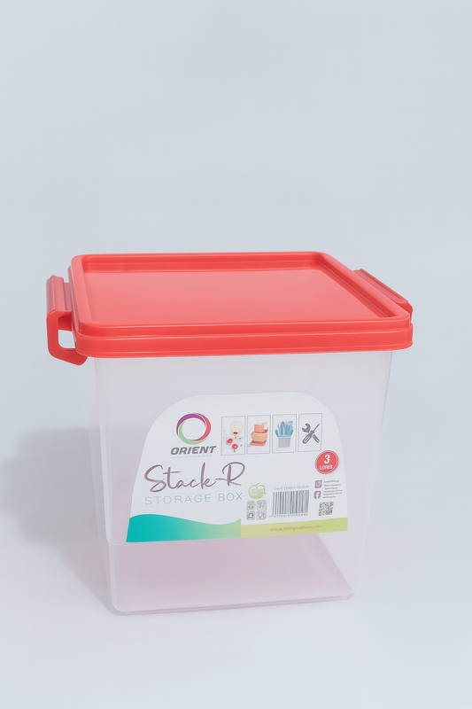 Orient Stack-R 3L Storage Box with Snap-Lock Green Lid