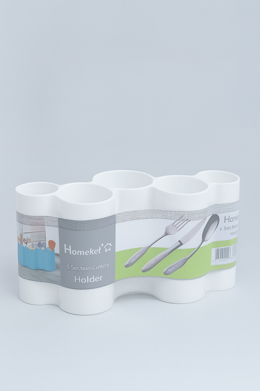 Homeket 5 Section Cutlery Holder – Black