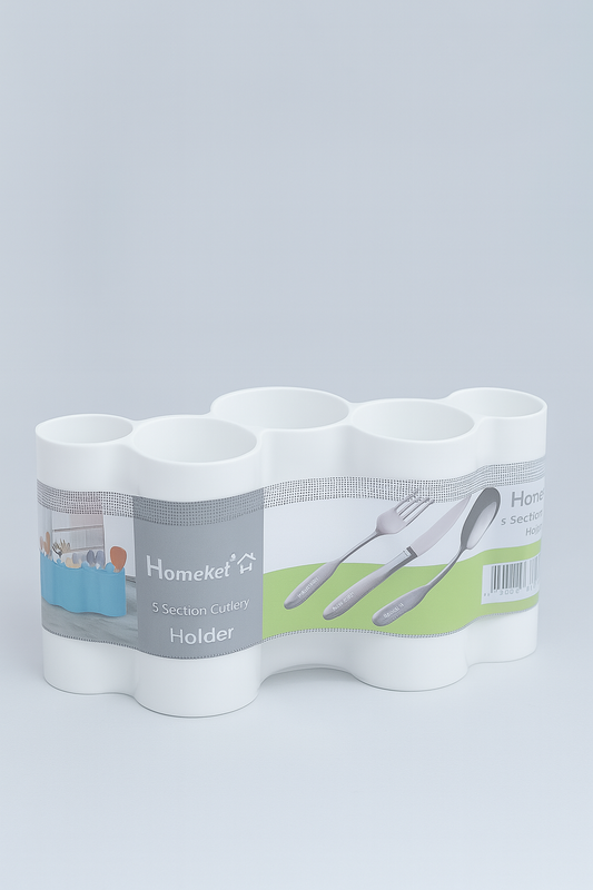 Homeket 5 Section Cutlery Holder – Black