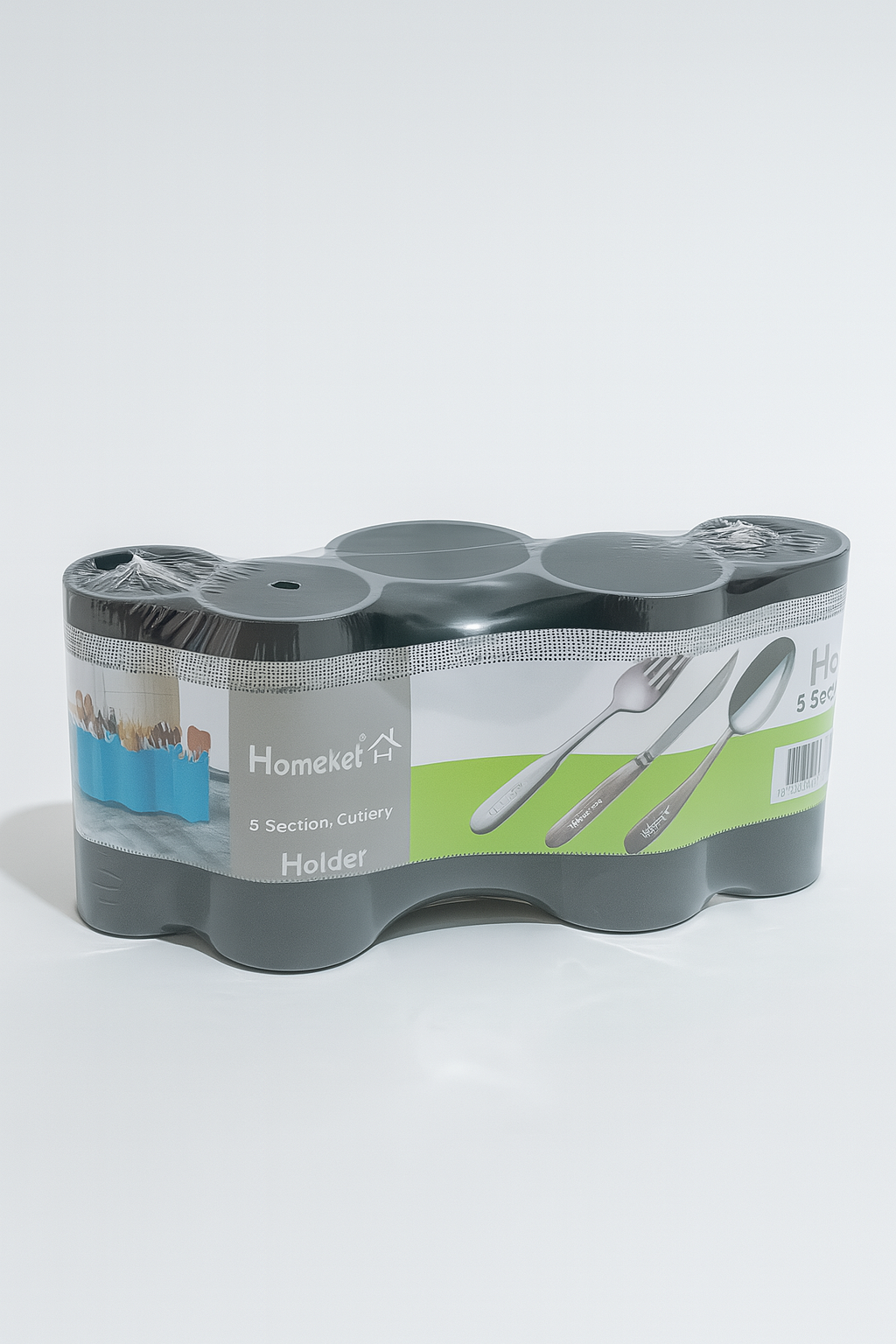 Homeket 5 Section Cutlery Holder – Black