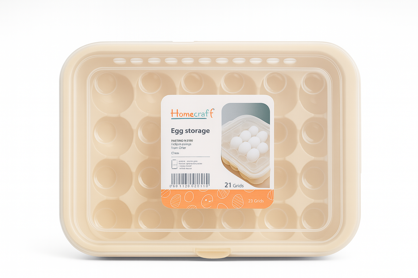 Homecraft Egg Storage Box – 21 Grids, BPA-Free Plastic
