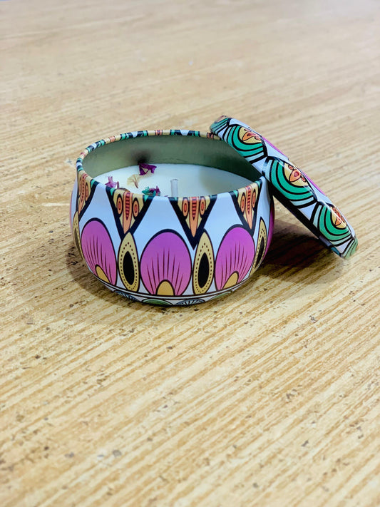 Tin jar scented candles (assorted designs) -