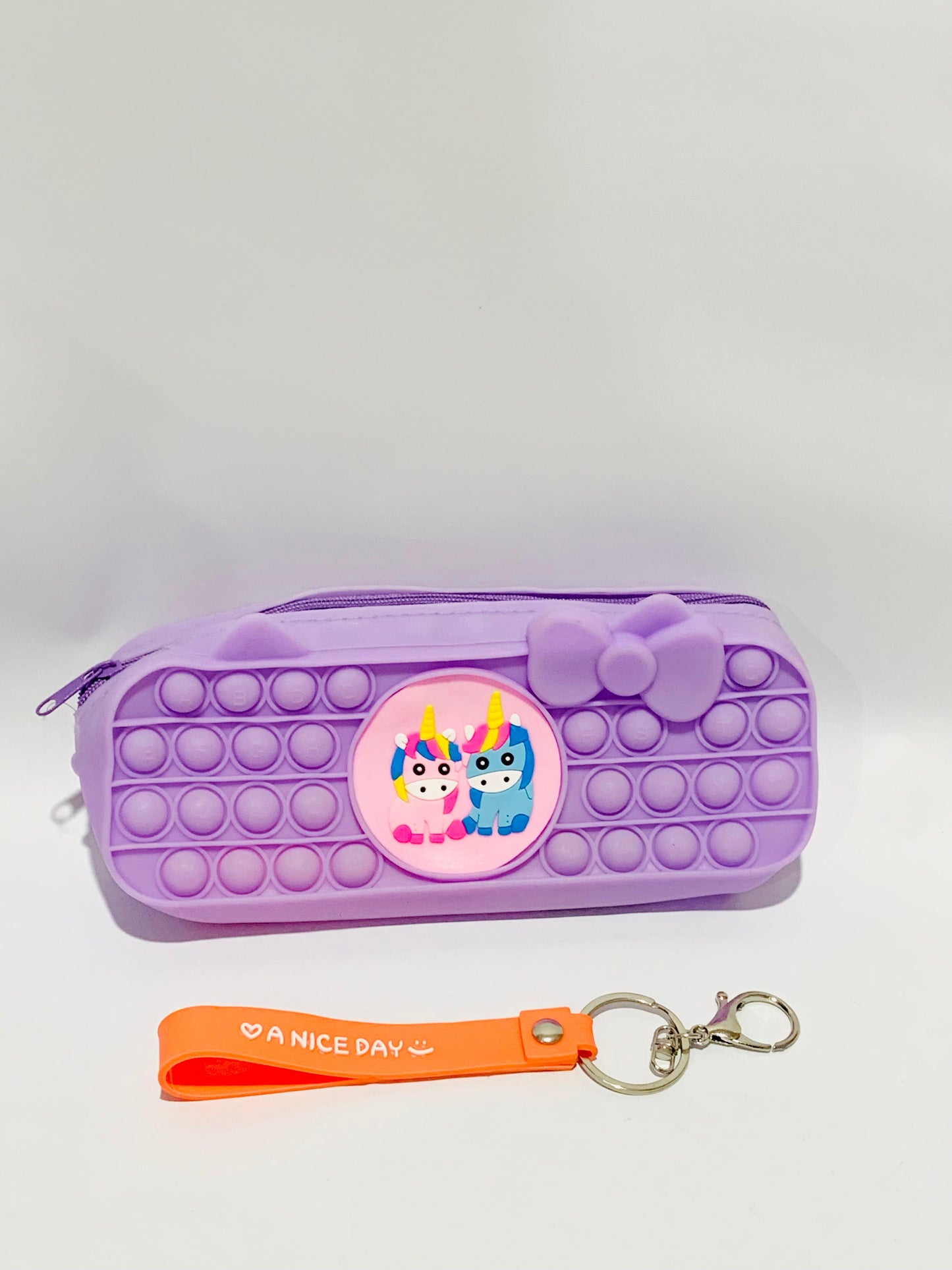 1 Piece Random Color Hello Kitty Push Pop It Bubbles Simple Dimple Stationary Bag Sensory Pencil Case Fidget Toys