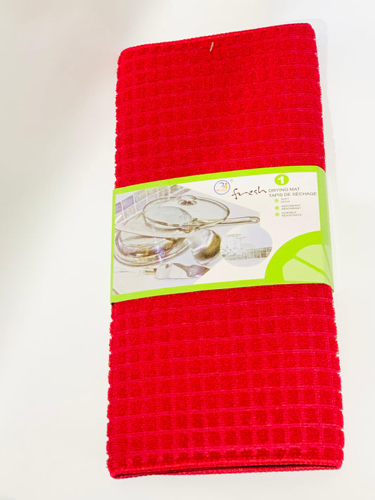 Techmanistan Foldable Microfiber Dish Drying Mat 38 x 50 cm, Space-Saving Lightweight Design Dish Drainer Mat